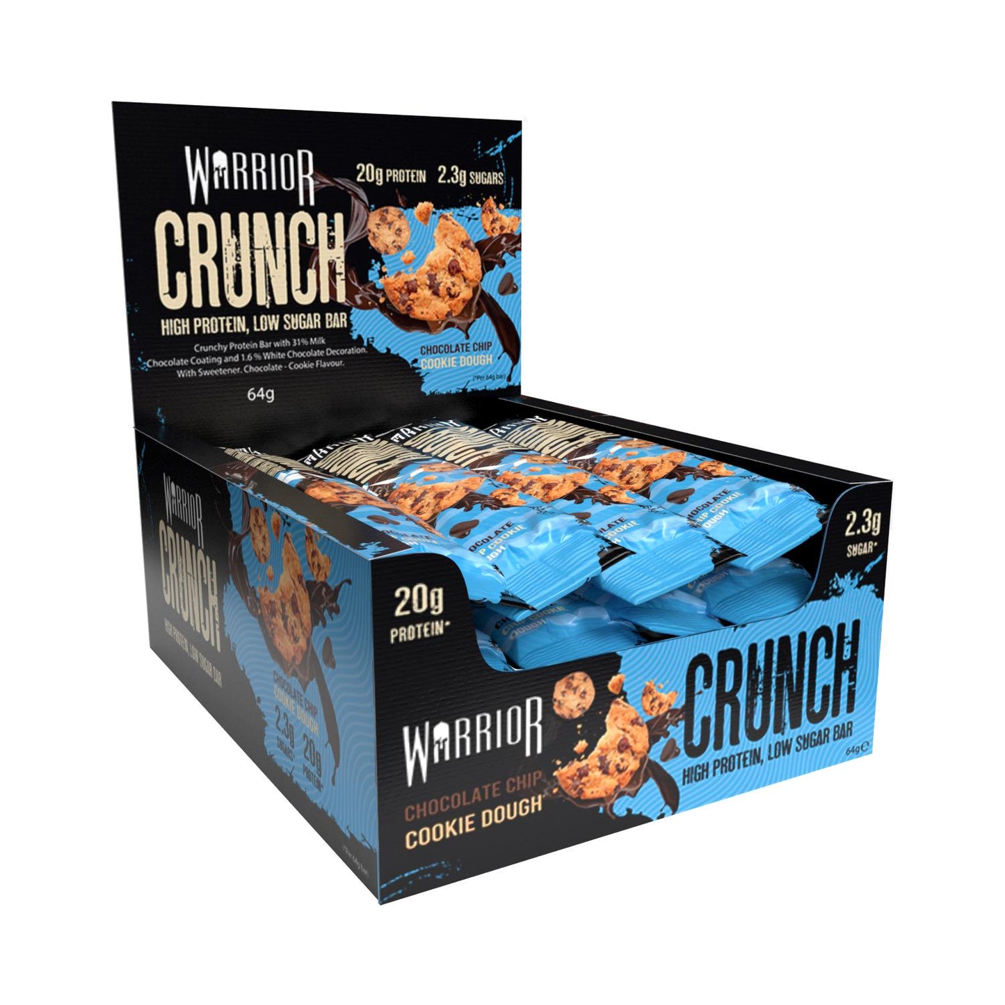 Warrior Crunch Protein Bars - Cookie Dough - 12 bars